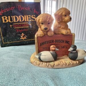 Anheuser Busch, Inc. Vintage Special Edition "BUDDIES" Figurine Lab Puppies